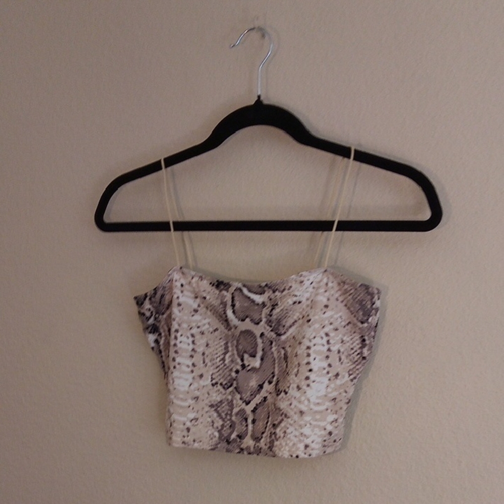 Fashion Nova Snake Print Crop Top